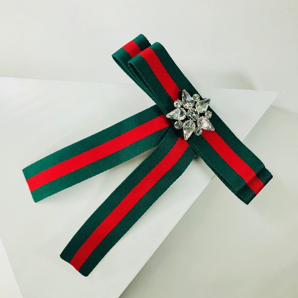 CLOSET REHAB Jewelry - 🆑 Ribbon Bowknot Brooch in Green